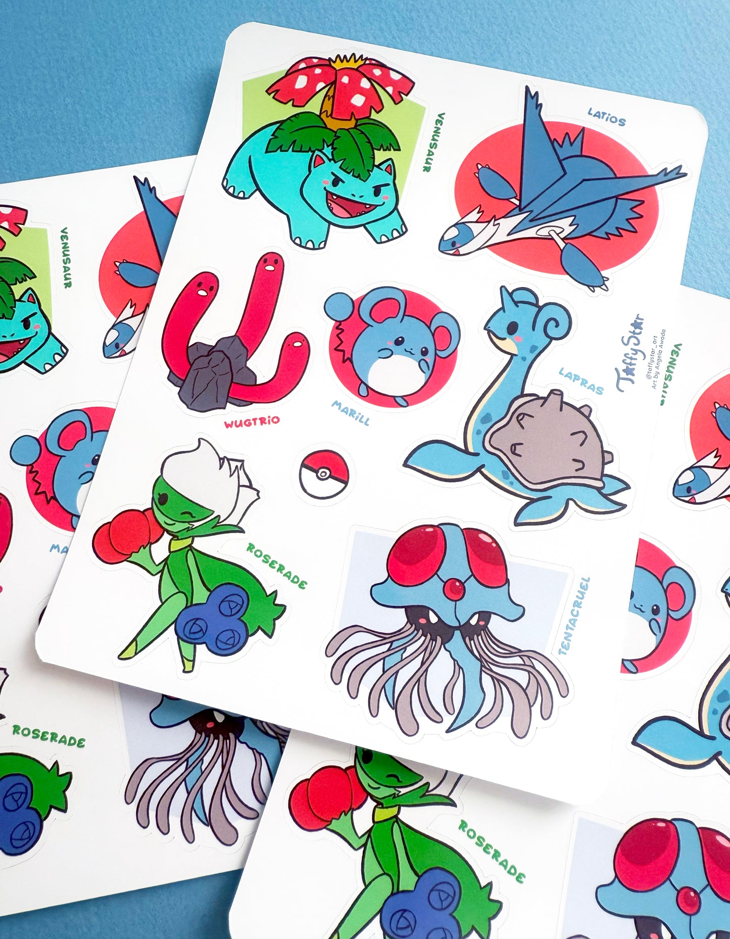 Poke Doodles Sticker Sheet - LAPRAS & FRIENDS