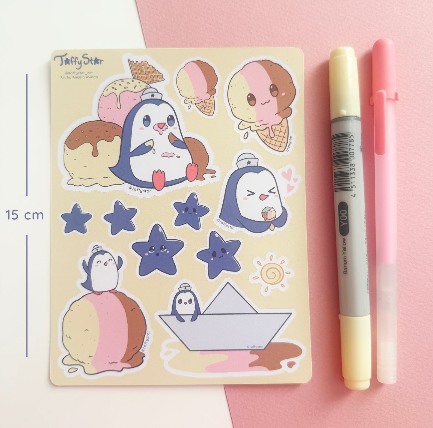 Neapolitan Penguin Paper Sticker Sheet