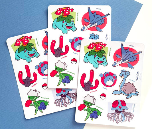 Poke Doodles Sticker Sheet - LAPRAS & FRIENDS