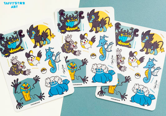 Poke Doodles Sticker Sheet - LUXRAY & FRIENDS
